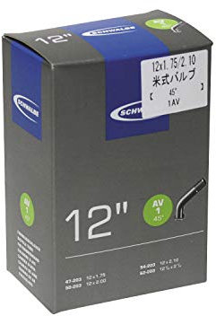 Schwalbe Fahrradschlauch AV 1, 12 1/2x1.75-2 1/4 47/62-203 AV45/45 °WV , Schwarz (Black)