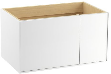 Kohler 99543-R-1WA 36-Inch Jute Bathroom Vanity in Linen White, Solid Wood