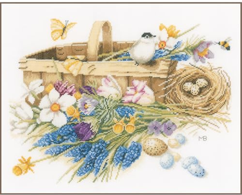 Lanarte Counted Cross Stitch KIT Spring Flowers (EVENWEAVE)