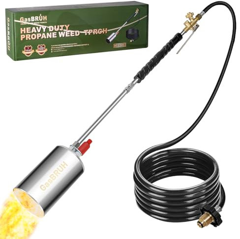 Kit de quemador de malezas de propano, antorcha de propano de alta potencia de 500,000 BTU con encendedor, antorcha de malezas de propano con manguera de 10 pies, lanzallamas de soplo, lanzallamas