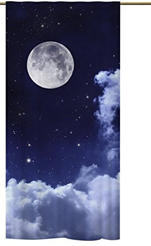 gardinen-for-life Schlaufenschal Moon, Edler Schlaufenschal mit verdeckten Schlaufen, Hochwertiger Digitaldruck 140 cm Breit 245 cm Hoch