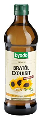 Bio Bratöl Byodo Bratl Exquisit - 3er Pack, 500ml Flaschen, Hochwertiges Öl zum Kochen und Braten, 100% Bio-Qualität, Vegan & Glutenfrei, Perfekt für die gesunde Küche - Byodo