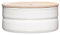 Riess, 2173-212, Vorratsdose mit Eschenholzdeckel, Durchmesser 13 cm, Höhe 6 cm, Inhalt 615 ml, PURE WHITE, KITCHEN-MANAGEMENT, Truehomeware, Emaille