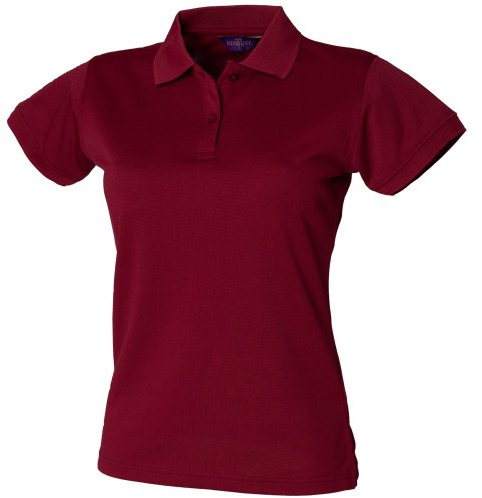 Henbury Womens/Ladies Coolplus® Fitted Polo Shirt (XL) (Burgundy)