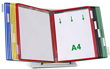 Tarifold 434209 Tischtafelsystem mit 10 aufsteckbaren Indexreitern und 20 Sichttafeln A4 farblich sortiert