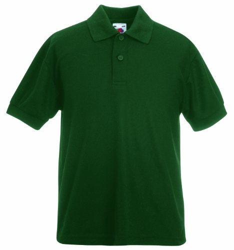 Fruit of the Loom Kids’ Short Sleeved Polo Shirt - Green - 14 Years
