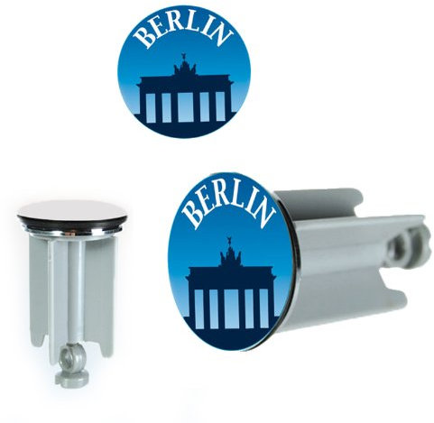 Waschbeckenstöpsel, ca. 7x4,5 cm, Motiv Berlin