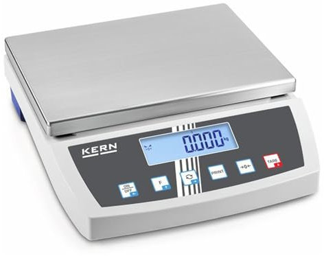 KERN IoT-Line Tischwaage mit Großem Wägebereich und Robuster Edelstahl-Wägeplatte, Hochauflösende, 30kg Wägebereich, 1g Ablesbarkeit, 350mm x 390mm x 120mm