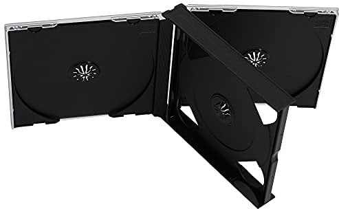 10 x CD DVD 4 Way Jewel Cases 25mm for 4 Disc with Black Tray 10 /Pack by Dragon Trading®