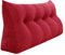 VERCART Rückenkissen Keilkissen Rückenlehne Kissen für Bett Sofa Kopfteil Gepolstert Bettkissen Wandkissen Sofakissen Groß Rueckenkissen Couchkissen Dekokissen Kordsamt Rot 120cm
