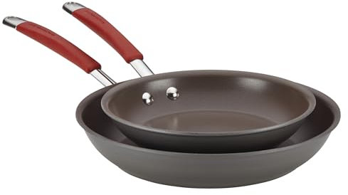 Rachael Ray Cucina Hard-Anodized Aluminiumguss Twin Pack-Pfanne Set Twin Pack Skillet Set Red Handles