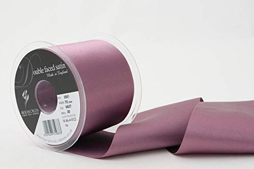 Berisfords Double Faced Satin Ribbon, Grape, 70 mm Width, 20 metre Length
