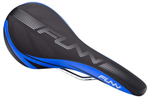 Funn Adlib Fahrradsattel mit strapazierfähigen CrMo-Schienen, robuster und Leichter Fahrradsitz, schlanke Form, mit Vinylleder bezogener Fahrradsattel für MTB, BMX und Rennrad (Blau)