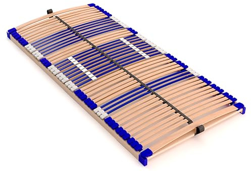 stabiler Lattenrost 100% BUCHE Lattenrahmen - nicht verstellbar, starr - SCHULTERFRÄSUNG, 7 Zonen, 44 Federleisten, Härte-Regulierung, Mittelgurt - FIX COMFORT 44® - fertig montiert (120x210cm)