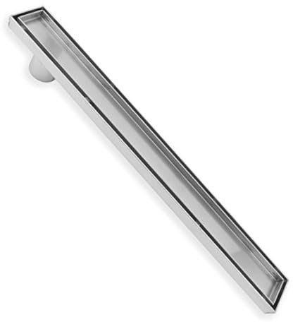 ZOIC Desagüe lineal discreto para suelo de baño con rejilla para insertar azulejo, de acero inoxidable 304, con salida lateral, de 60, 70, 80, 90 cm