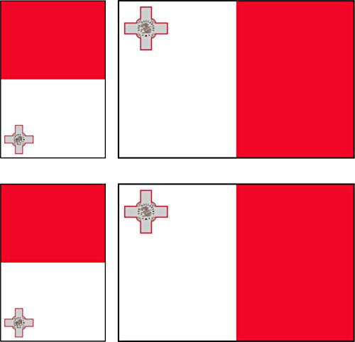Vinyl Sticker Auto Moto Koffer Laptop Flagge: Malta, 6 Stück