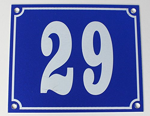 Buddel-Bini Versand Aluminium Hausnummernschild 29 Aluschild 1 mm Stärke Alu Schild