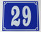 Buddel-Bini Versand Aluminium Hausnummernschild 29 Aluschild 1 mm Stärke Alu Schild