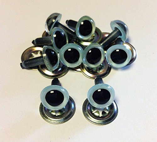 celloexpress 10.5mm Light Blue Pearl Crystal Eyes with Metal Backs - Safety Eyes for Soft Toy Teddy Bear Animal Making (Pack of 5 Pairs)