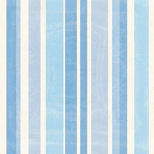 PPD Linen Stripe Aqua Servietten, 20 Stück, Tischservietten, Tissue, Hellblau / Weiß, 33 x 33 cm, 1331993