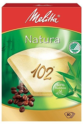 400 x Filtertüten/Kaffeefilter Melitta Natura 102 (Natur - 60% Bambus / 3 Aromazonen-Filter)