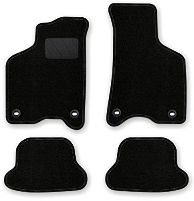 Bär-AfC Auto Fußmatten Classic passend für VW Lupo 1998-2005, Nicht 3L, BEF oval, Autoteppiche Nadelvlies Schwarz, Rand Kettelung Schwarz, Textiler Trittschutz, Set 4-teilig, VW04227