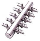 Aquaforte Luftverteiler für Ø 4 mm Schlauch,12 Ausgänge mit Hahn