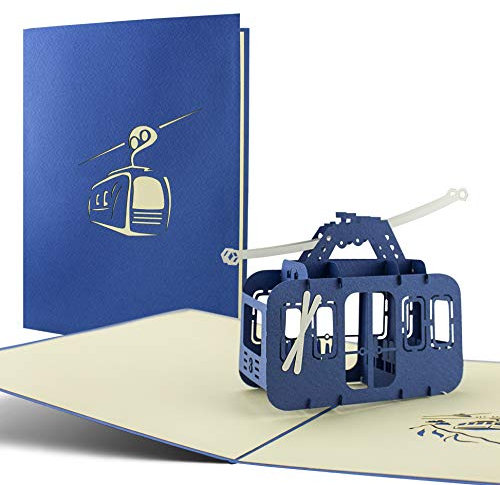 Ski Geschenk I Gondel als Pop-Up-Karte I Gutschein für Skifahrer I Wandern I Wintersport I Skiurlaub I Reisegutschein T11