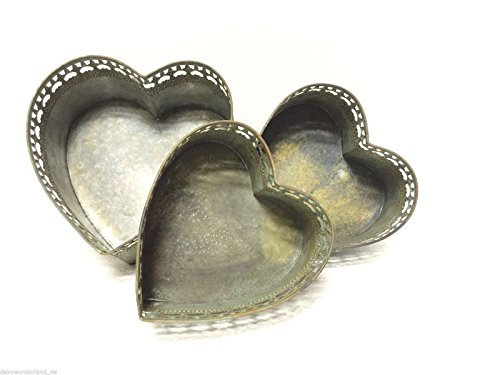 Fleurs Pot Pot Pot de fleurs lot de 3 bol pour le cœur Vintage Shabby