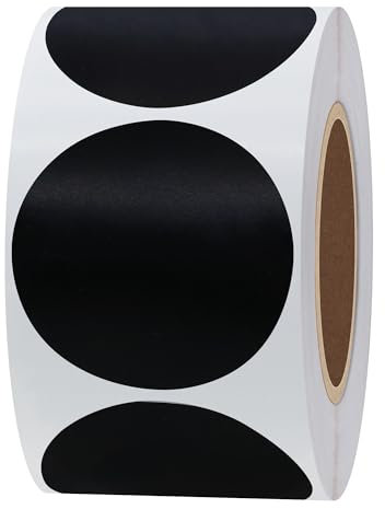 Hylabelest 38 mm runde Papieraufkleber, Etiketten Verpackungsdichtungen, Handwerk, Hochzeit, Etikett, Topper-Etiketten, 500 Pro Rolle 1 roll (schwarz)