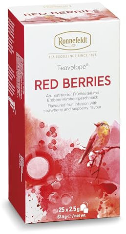 Ronnefeldt Teavelope Red Berries - Früchtetee mit Erdbeer-Himbeergeschmack, 25 Teebeutel, 62,5 g