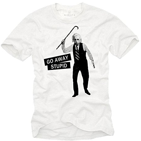 MAKAYA Lustige Sprüche T-Shirt Herren Go Away Stupid