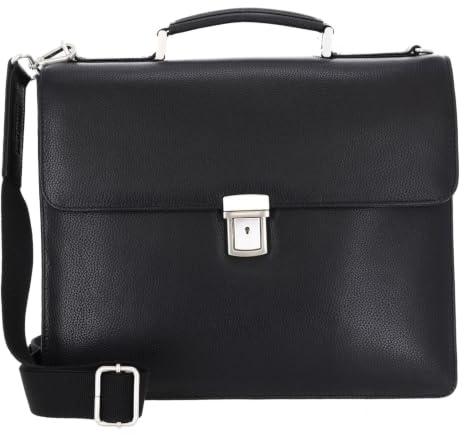 Leonhard Heyden Leder Aktentasche Businesstasche mit Laptopfach Berlin Aktenmappe 1 Fach 7341 Schwarz