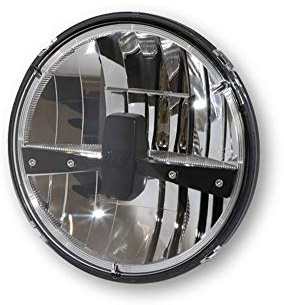 HIGHSIDER LED Hauptscheinwerfereinsatz TYP 3, rund mit verchromtem Reflektor und schwarzer Blende, 7 Zoll, Fern-, Abblen, Schwarz