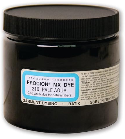 Jacquard Procion Mx Dye - Undisputed King of Tie Dye Powder - Pale Aqua - 8oz Net Wt - Cold Water Fiber Reactive Dye Made in USA