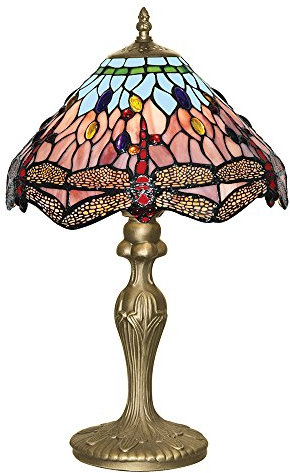 SEARCHLIGHT 47cm DRAGONFLY TIFFANY TABLE LAMP
