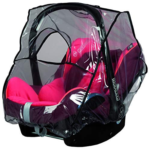 sunnybaby 10022- Universal Regenverdeck, Regenschutz für Babyschale, Baby-Autositz (z.B. Maxi Cosi, Cybex, Kiddy uva.)| Kontaktfenster | abdeckbare Trageöffnung | glasklar | Qualität: MADE in GERMANY