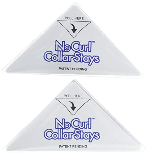 No Curl Collar Polo Shirt Collar Stays 20 Pair Refill Pack: Peel-&-Stick, Temporary