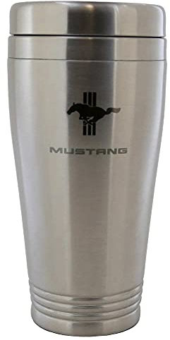 Ford Mustang tri-bar Silber Thermobecher Edelstahl Tumbler