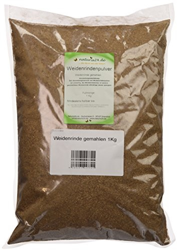 Naturix24 Weidenrindenpulver, Weidenrinde gemahlen – Beutel, 2er Pack (2 x 1 kg)