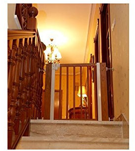 Barrera de seguridad para escaleras y puertas, de madera, seguridad para el bebé