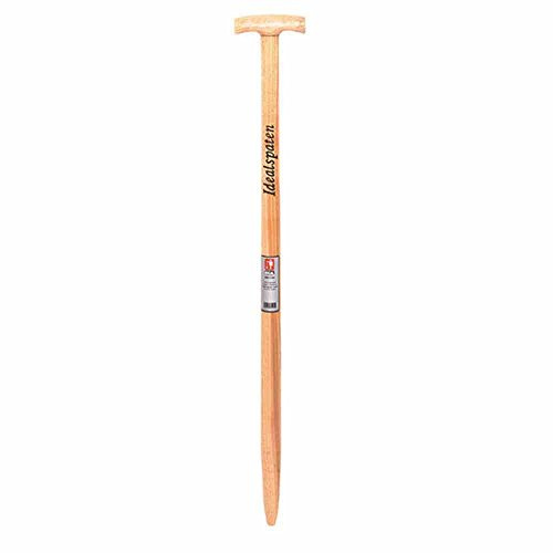 IDEAL Spatenstiel aus Esche mit T-Griff, 85 cm, gebogen, lackiert, Ø 44 mm, mit Brennstempel, Rode- und Baumschulspaten
