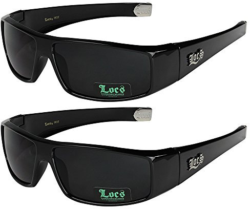 2er Locs Herren Damen Männer Frauen Unisex Sonnenbrillen Motorradbrille Motorradsonnenbrille Sportbrille Radbrille - 1x Locs 9035 schwarz und 1x Locs 9035 schwarz - Modell 05 + 05 -