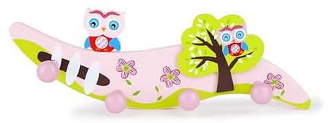 Kinder Wandhaken Kleiderhaken Rosa Eule für Mädchen Kinderzimmer