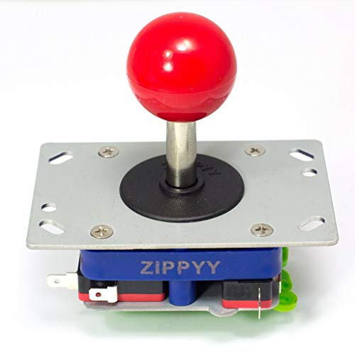 2 x Zippyy Ball Top Long Shaft Arcade Joysticks, 2/4/8 Way (Red)
