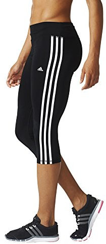 adidas Damen Tights Basic 3-Streifen 3/4 Hose, Black/White, XL