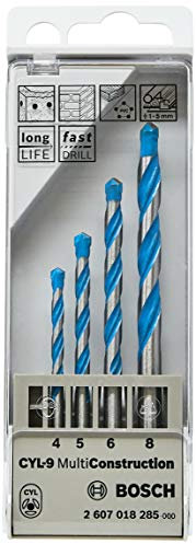 Bosch Accessories 2607018285 Set de 4 forets CYL-9 multi construction 4/5/6/8 mm