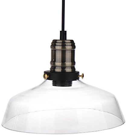 Hengshitong Vintage Glass Bowl Shade Pendant Lamp(E27 Screw lamp Base, JUST Lamp Shade, excluding Light Bulb)