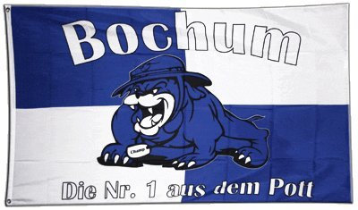 Flaggenfritze Fahne/Flagge Bochum Bulldogge + gratis Sticker