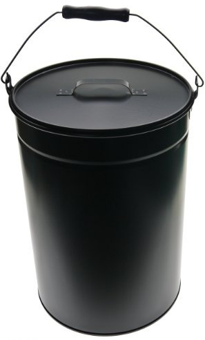 Ascheeimer Eimer mit Deckel schwarz
